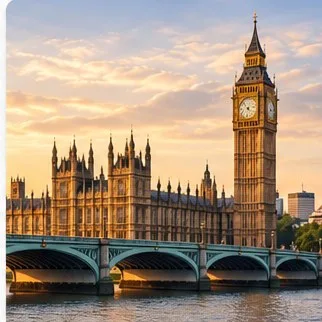 Big Ben and the Palace of Westminster beside Westminster Bridge